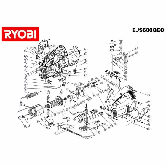 Ryobi EJS600QEO Spare Parts List Type: 5133000106